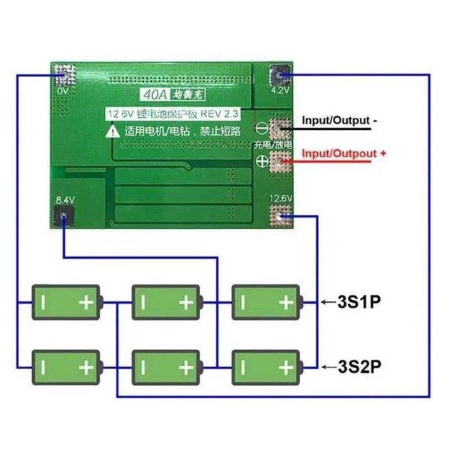 Комплект для складання Li-Ion акумулятора 18650 з корпусом ДБЖ 12 V холдерами і BMS без акумуляторів Зелений - фото 2