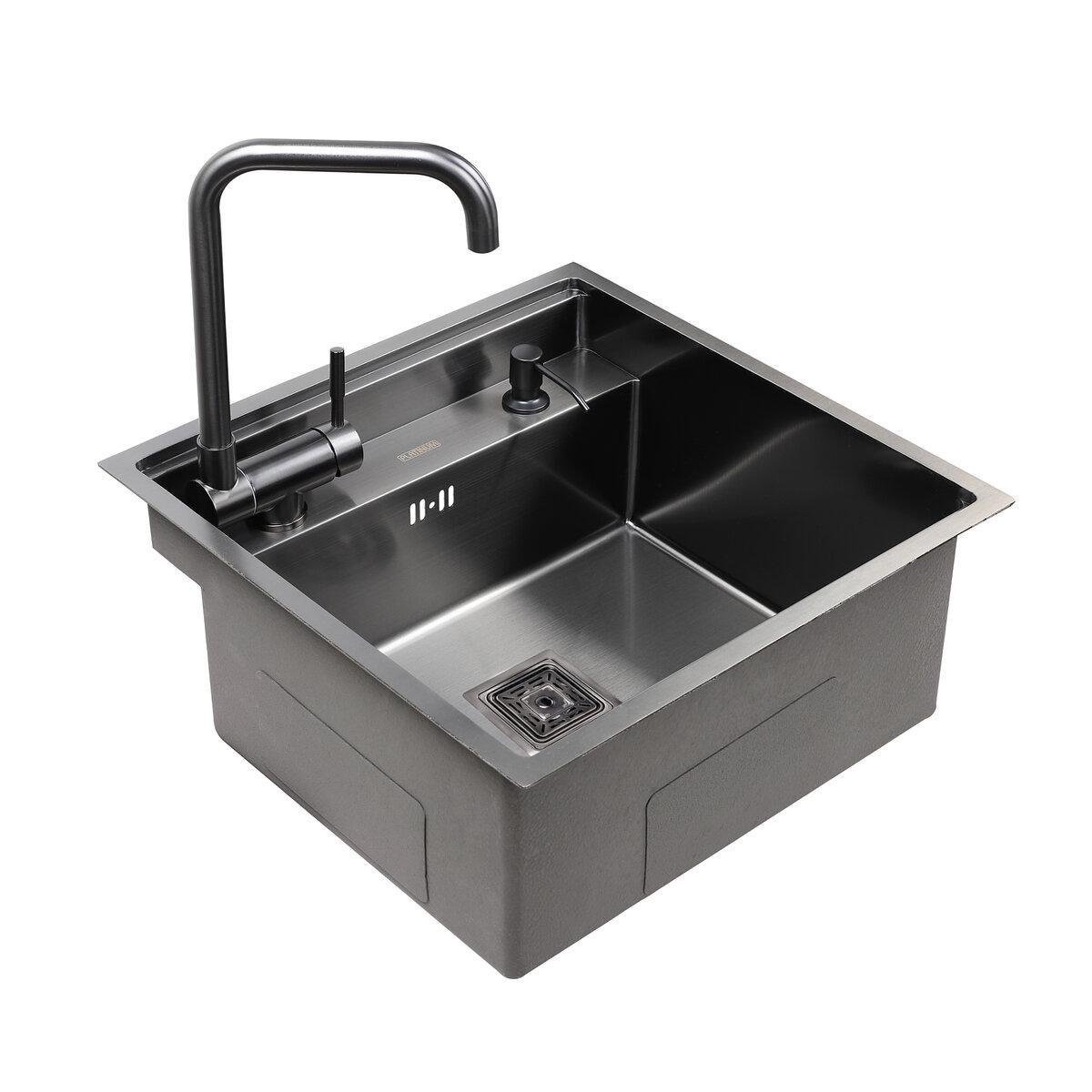 Мойка кухонная скрытая Platinum TZ 50х50 см Черный