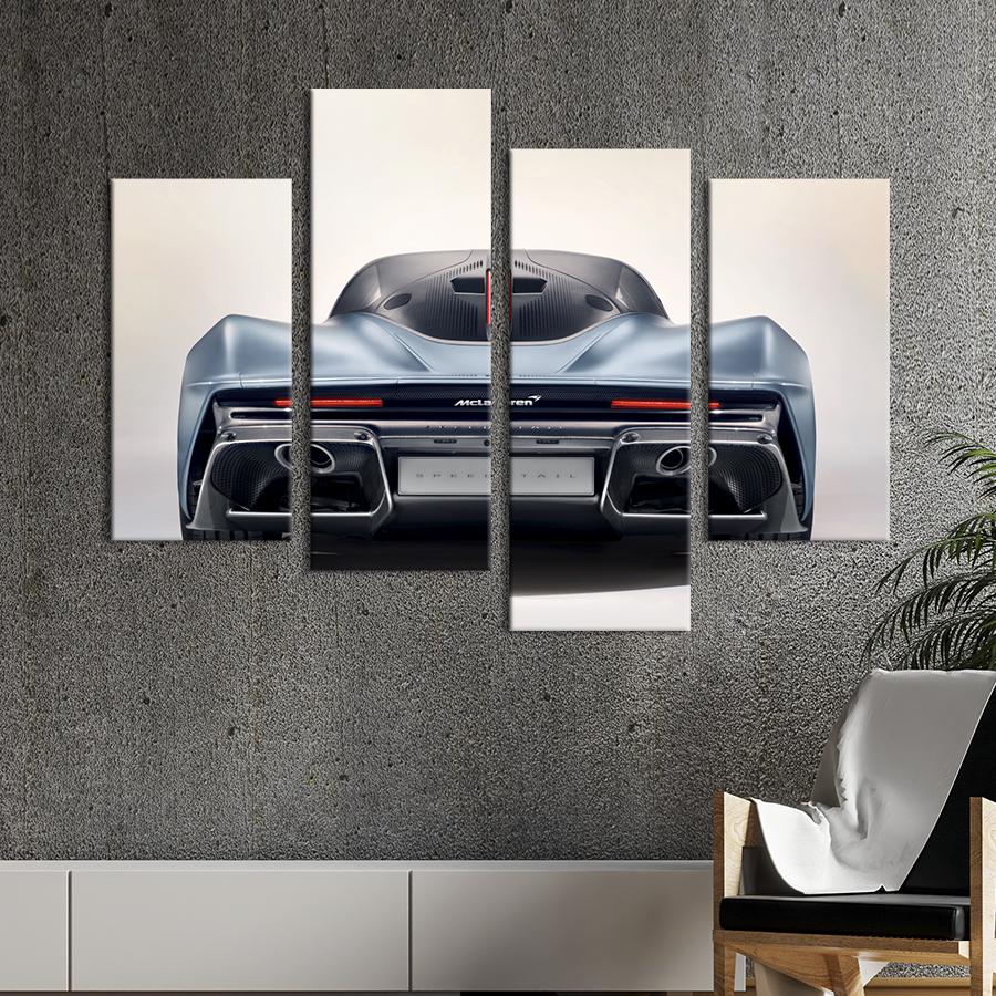 Картина на холсте Роскошный чёрный McLaren Speedtail 129x90 см (1359-42)