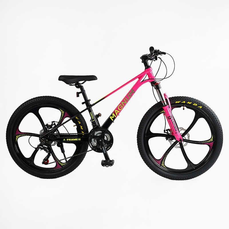 Велоcипед спортивний Corso Magnum 24" рама магнієва 11"/обладнання Shimano/зібраний на 75% Pink (163803)