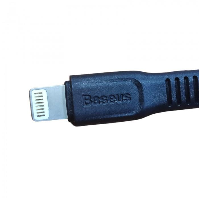Кабель зарядний BASEUS Flat Lightning Cable Fast Data Sync Charging 0,25 м Чорний (CALZY-A01) - фото 2