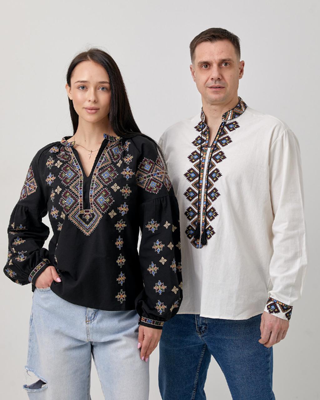 Вышиванка мужская с геометрическим орнаментом ESQ B001 с длинным рукавом M Белый - фото 7 Вышиванка мужская с геометрическим орнаментом ESQ B001 с длинным рукавом M Белый - фото 7