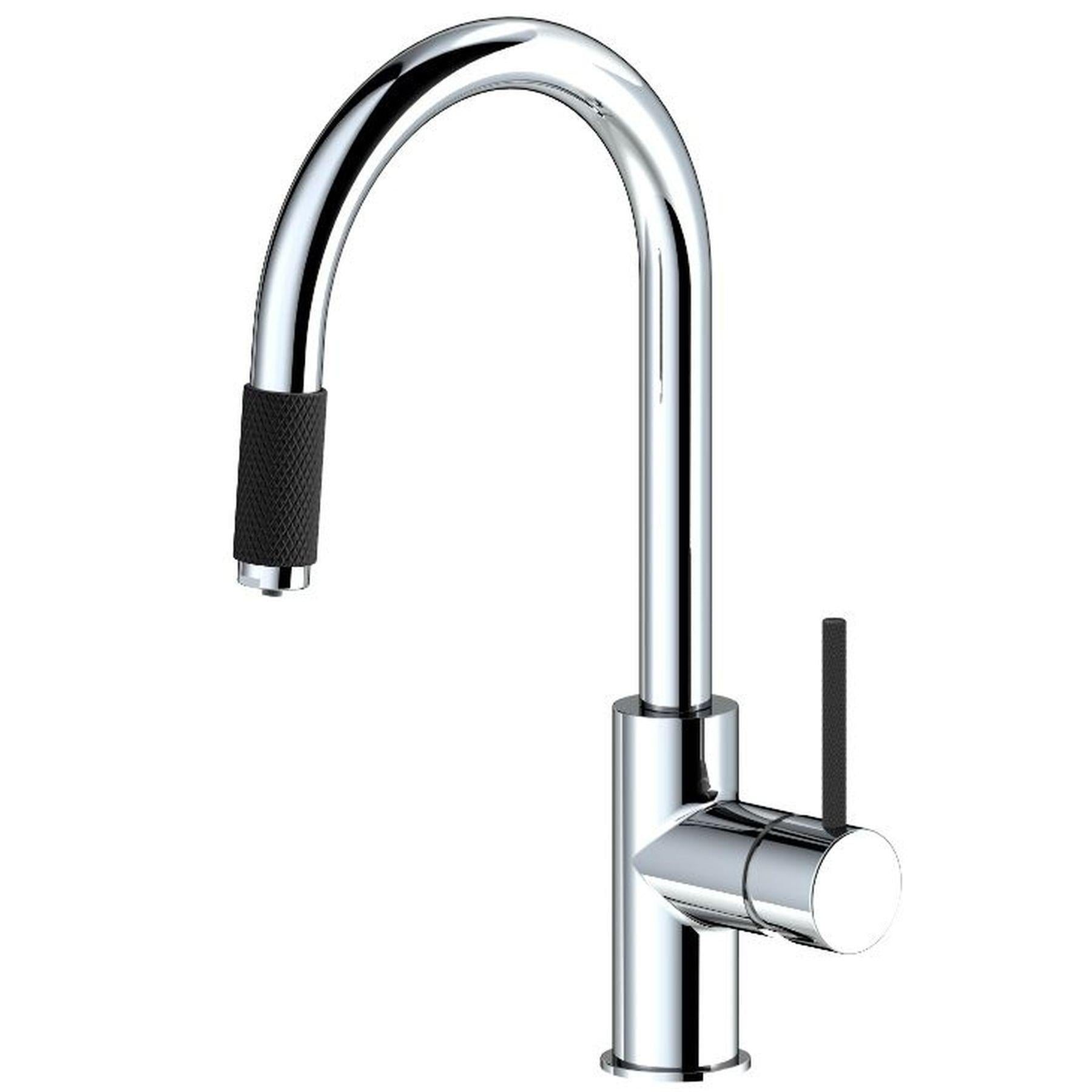 Кран на кухню TOPAZ с подключением к осмос-фильтру Хром/Черный (21022)