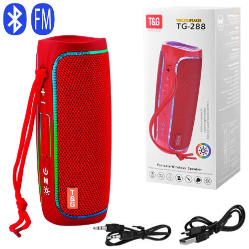 Колонка портативна Bluetooth TG288 FM/RGB Red (2135321633) - фото 2