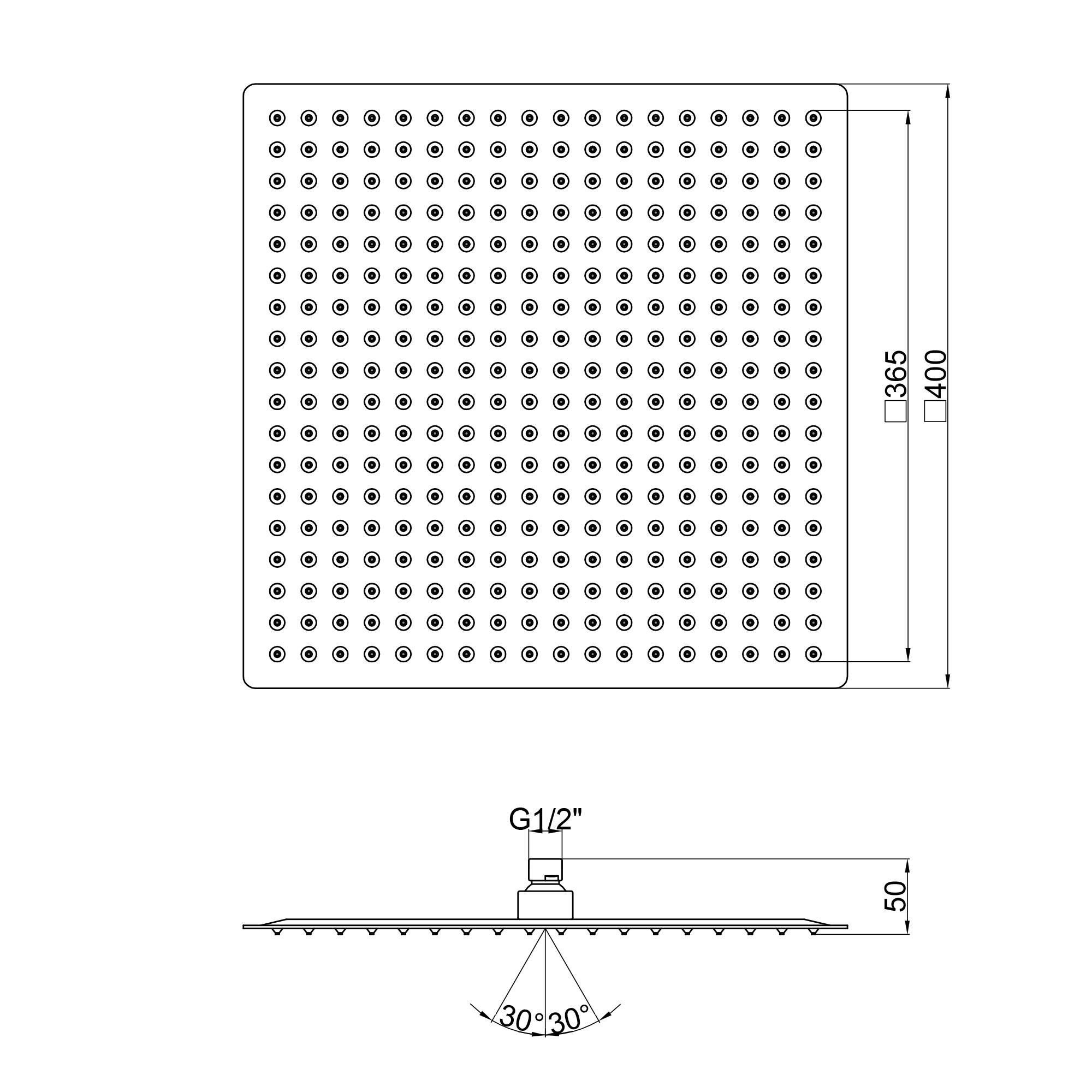 Лійка Lidz CRM 51 10 104 40 для верхнього душу 40х40 см (LIDZCRM511010440) - фото 2