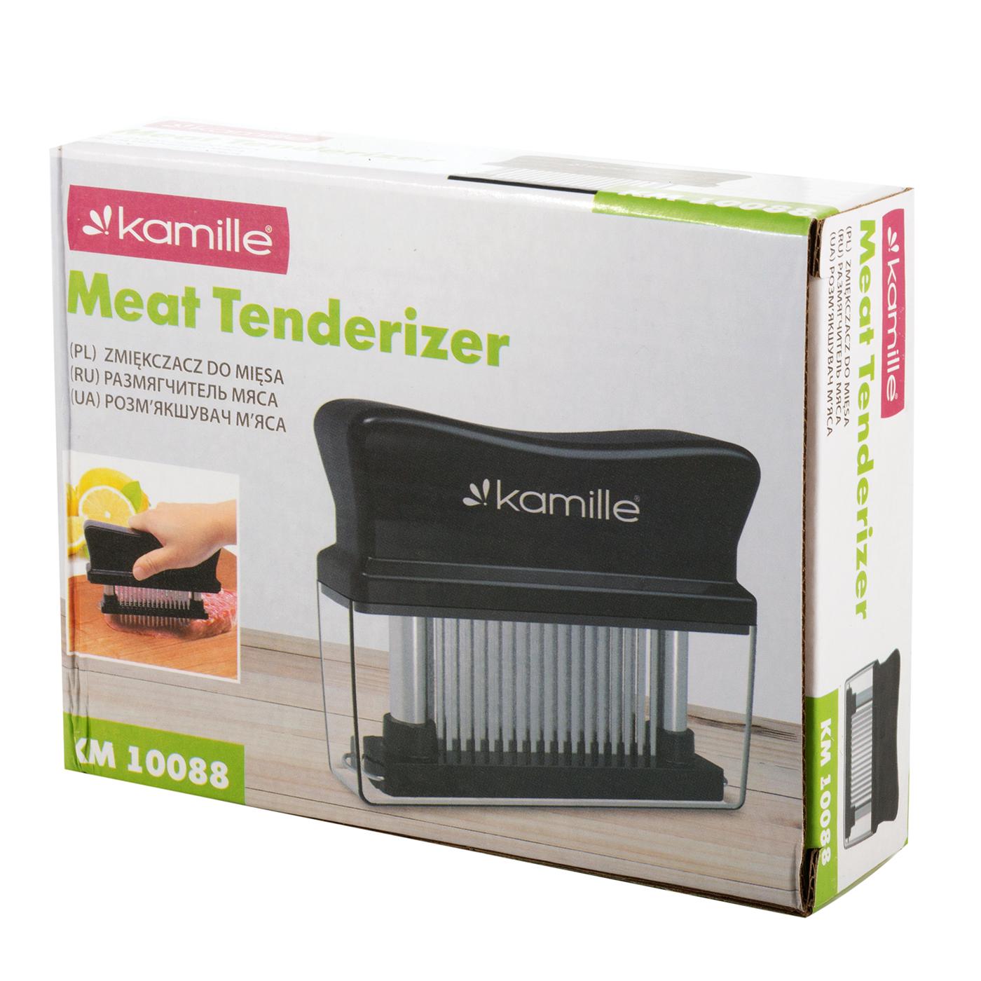 Тендерайзер для мяса KM-10088 на 48 ножей из нержавеющей стали с защитной насадкой 15х3,5х11 см Черный (124-84-10088) - фото 4 Тендерайзер для мяса KM-10088 на 48 ножей из нержавеющей стали с защитной насадкой 15х3,5х11 см Черный (124-84-10088) - фото 4