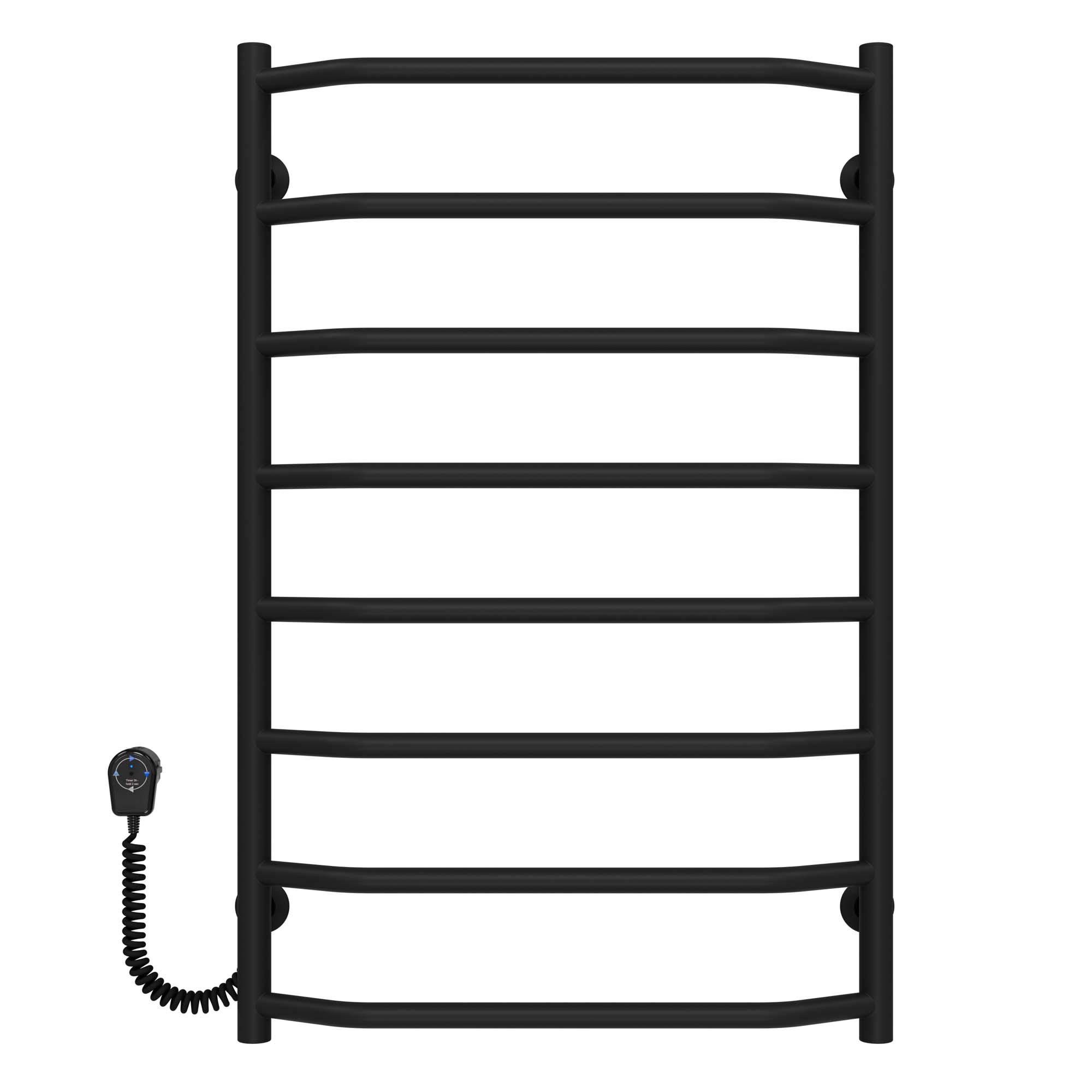 Полотенцесушитель электрический Deffi Трапеция П8 EF16 левое подключение крашеная сталь 500х800 мм Черный (D.TR.80.50.8.EBL5)