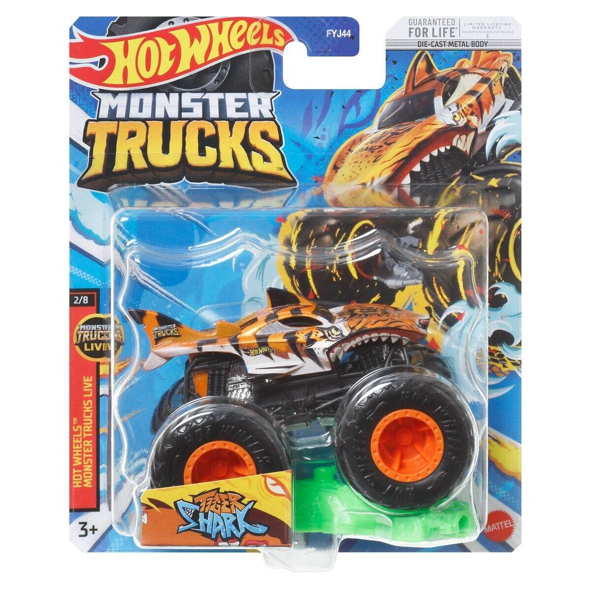 Машинка-внедорожник Hot Wheels Monster truck Tiger Shark 2023 1:64 (12948137)