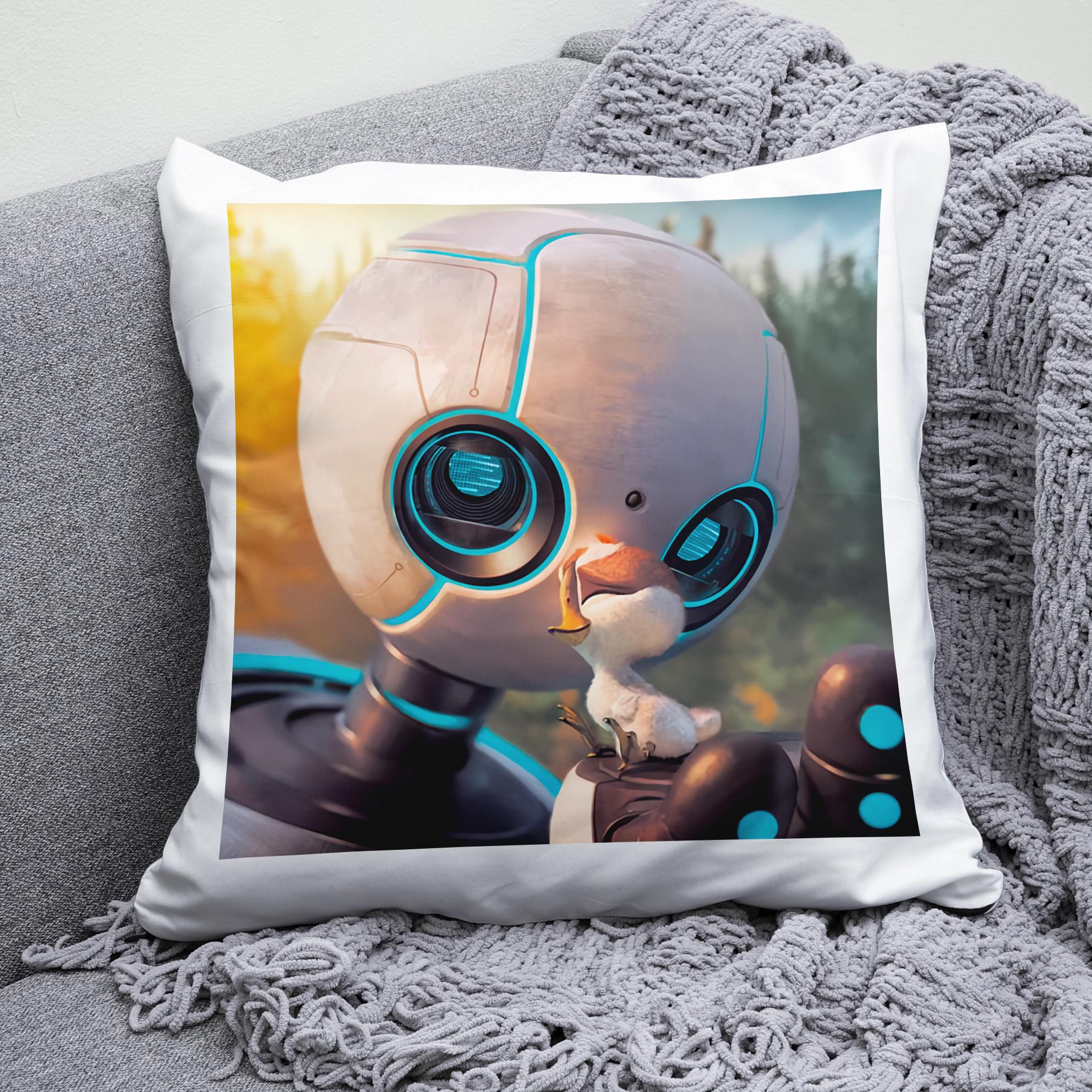 Плюшевая подушка квадрат с принтом The Wild Robot "2