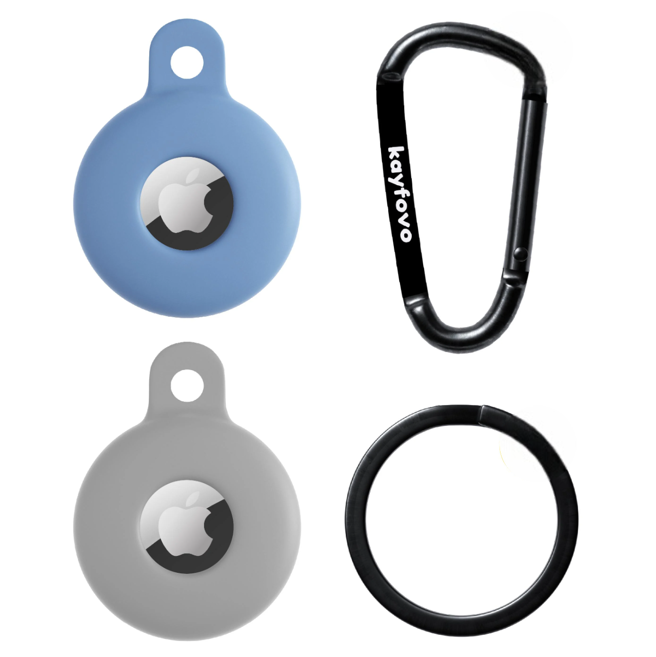 Чехол брелок Kayfovo PY2 для Apple AirTag с карабином 2 шт. Silicone Purple/Yellow (28651) Чехол брелок Kayfovo PY2 для Apple AirTag с карабином 2 шт. Silicone Purple/Yellow (28651)