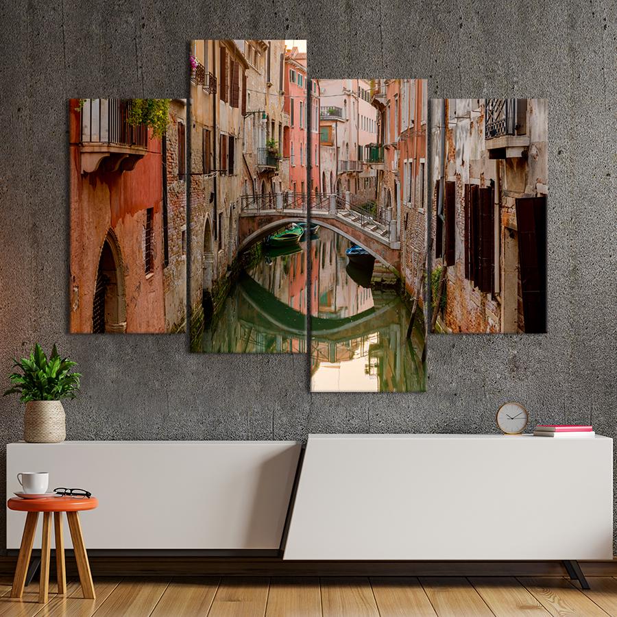 Картина город Старый канал в Венеции 129x90 см (A691-4)