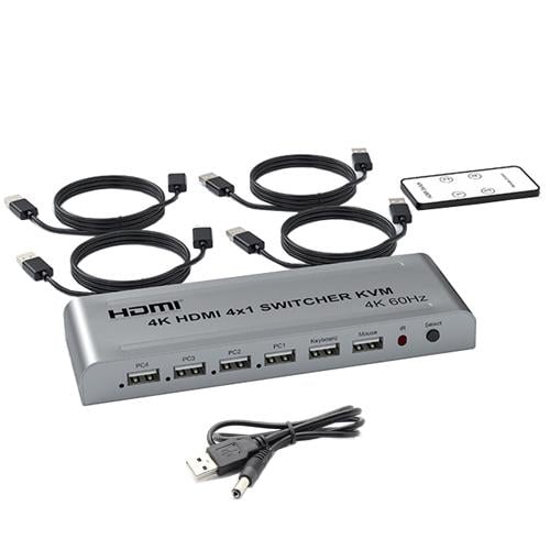 Свечь переключатель KVM 4 порта HDMI/USB пульт ДУ (1449-a7de6) - фото 3