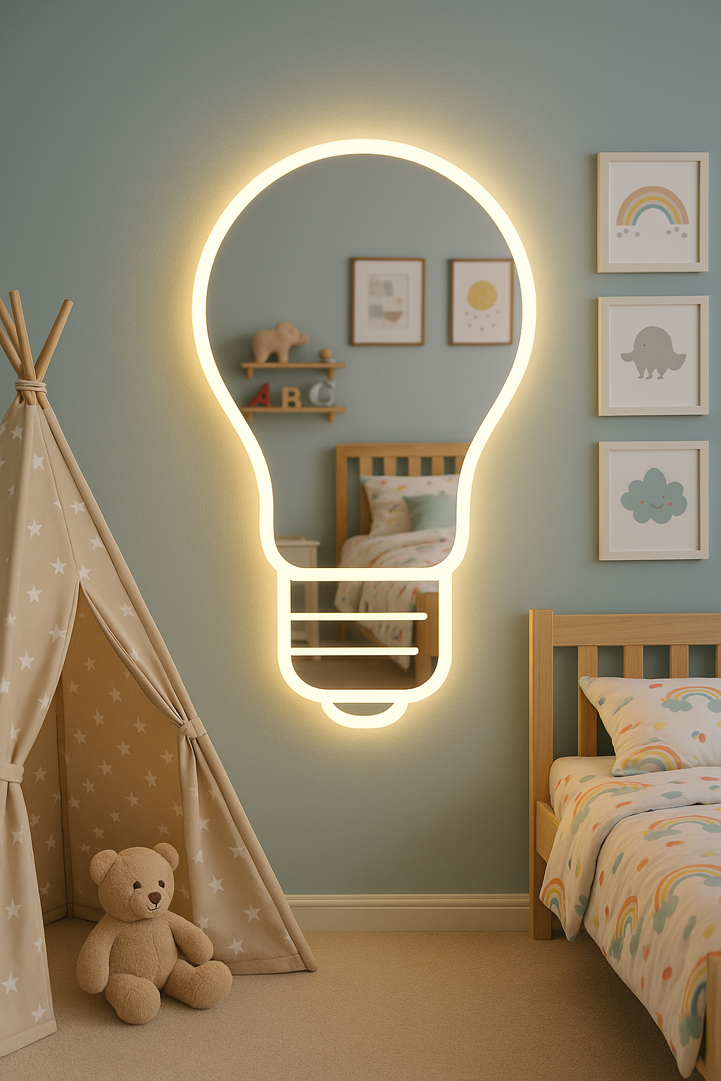 Зеркало "Лампа большая" 1100х70 см со светодиодной подсветкой