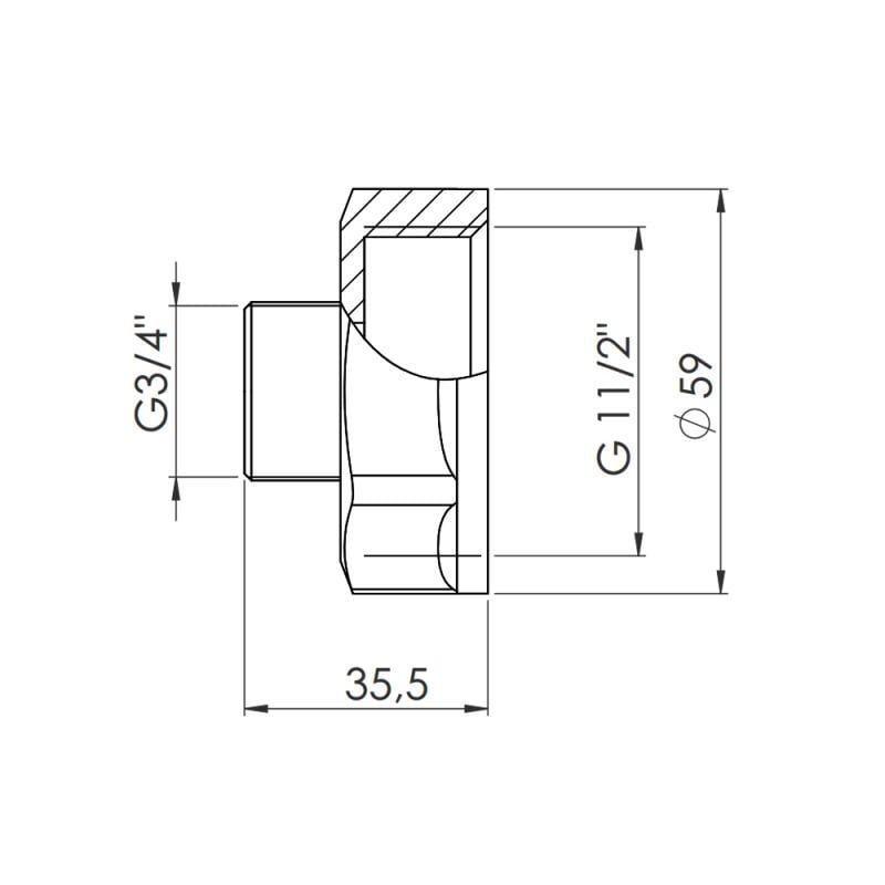 Перехід SD Forte 1 1/2"х3/4" ВЗ SF3604020 (FRRS00002607) - фото 2