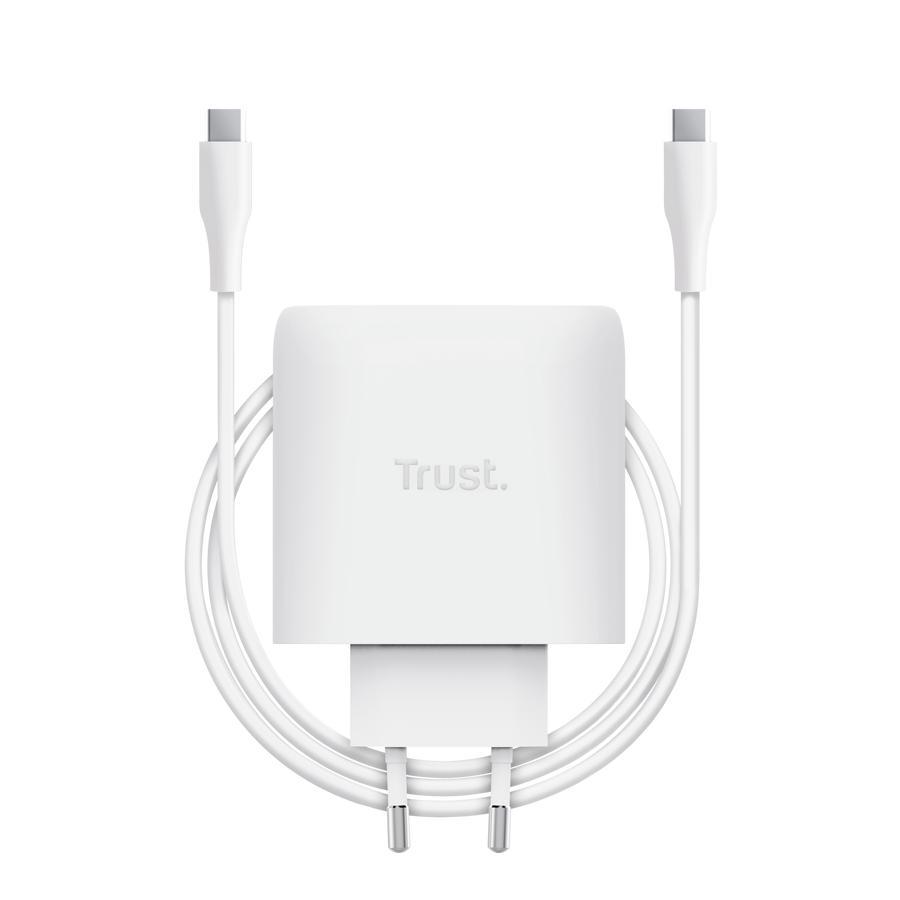 Зарядное устройство сетевое Trust Maxo 65 Вт USB-C с кабелем Белый (25524) - фото 7 Зарядное устройство сетевое Trust Maxo 65 Вт USB-C с кабелем Белый (25524) - фото 7