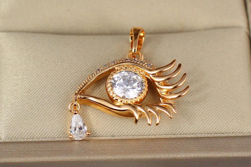 Кулон Xuping Jewelry Глаз со слезинкой 1,5 см Золотистый