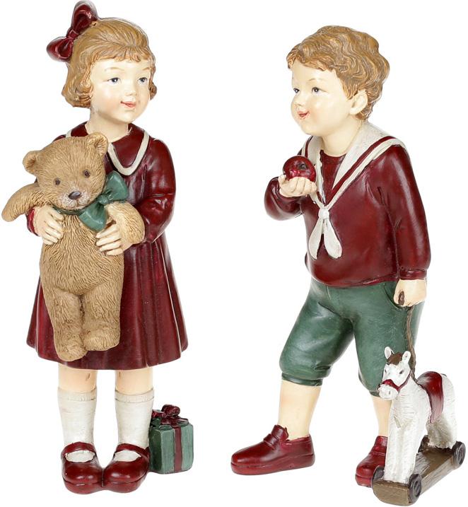 Фигурки мальчик с девочкой играют 2 шт. 15 см