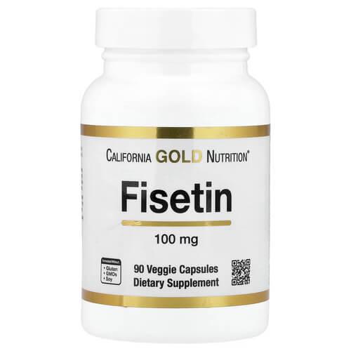 Вітаміни для мозкової активності/нервової системи і сну California Gold Nutrition Fisetin with Novusetin 100 мг 90 рослинних капс. (LKN-02514)
