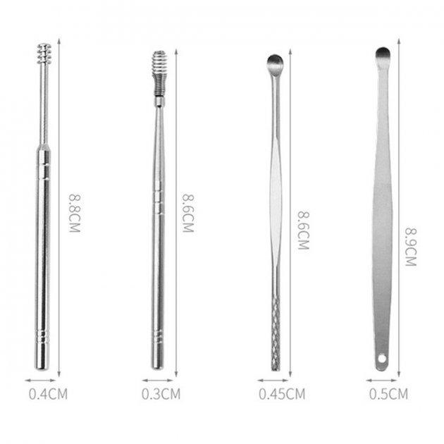 Набор инструментов для чистки ушей Good Idea Tool Set 6 пр. в футляре 11,7х10х3 см Розовый (21151M) - фото 4