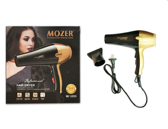 Фен для волосся Mozer MZ-5939 Чорний із золотистим (25-12)