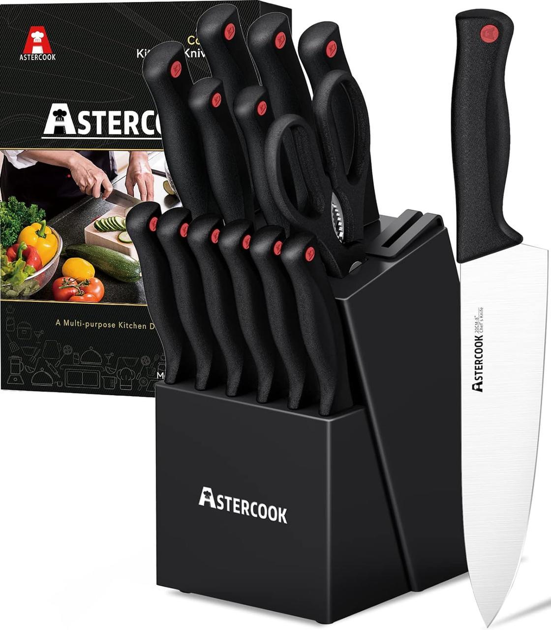 Набір ножів Astercook з вбудованою точилкою 15 пр. Набір ножів Astercook з вбудованою точилкою 15 пр.