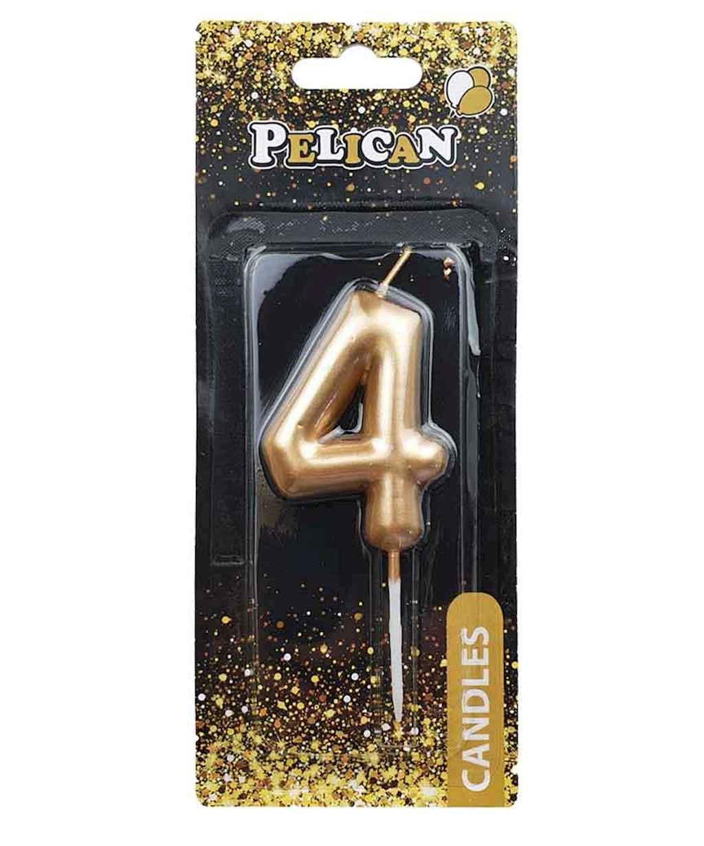 Свеча для торта Pelican 4 6 см Золотистый (866014)