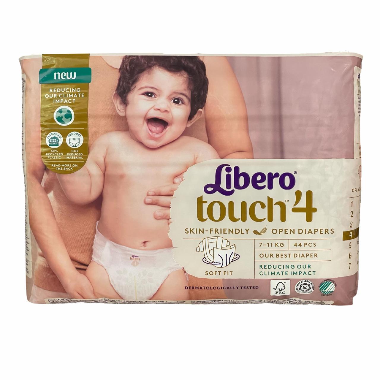 Подгузники Libero Touch 4 44 шт. 7-11 кг