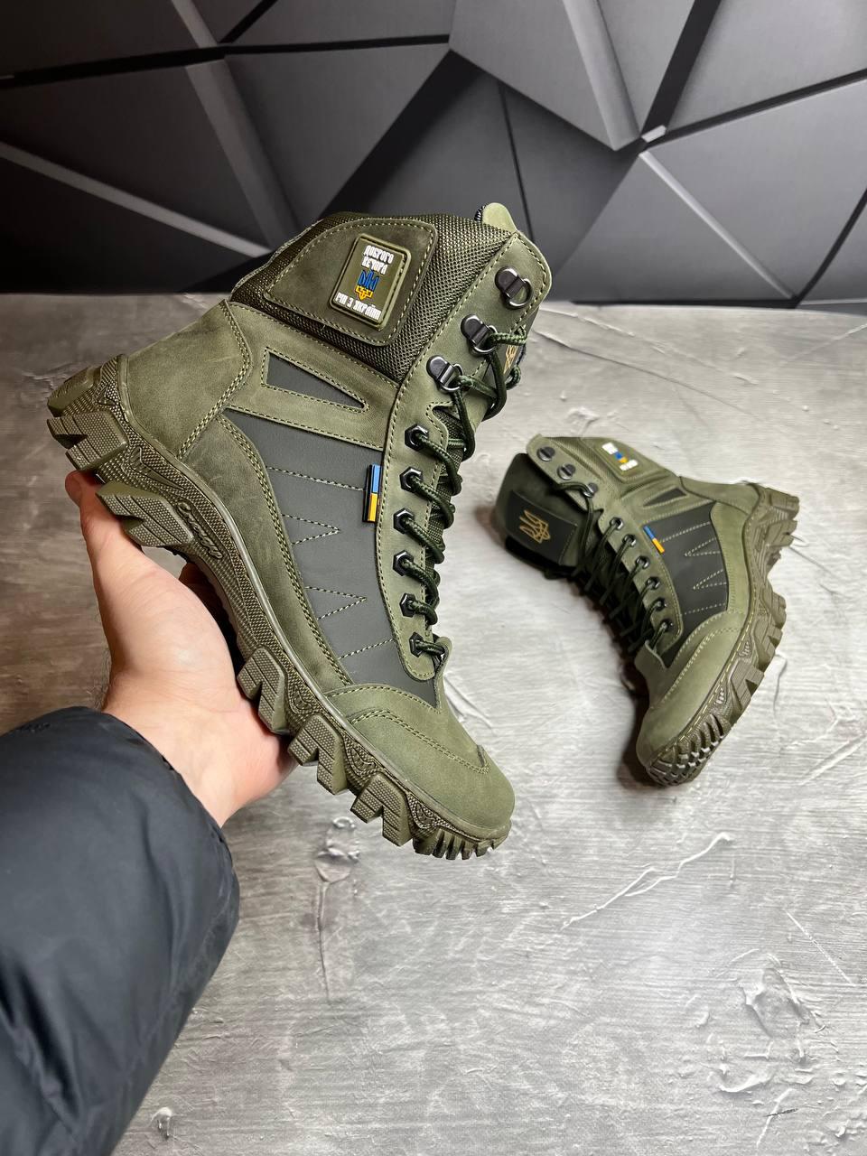 Берці чоловічі із натурального нубука/кордури демісезонні р. 41 Хакі - фото 4 Берці чоловічі із натурального нубука/кордури демісезонні р. 41 Хакі - фото 4