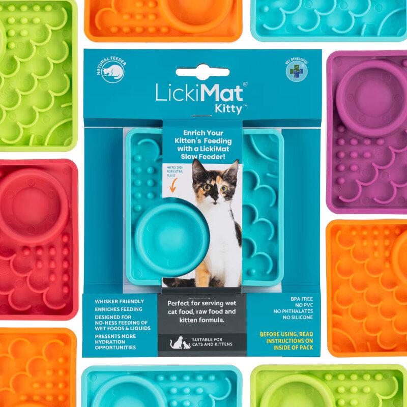 Килимок-антистрес лизальний для кошенят LickiMat Kitty Turquoise
