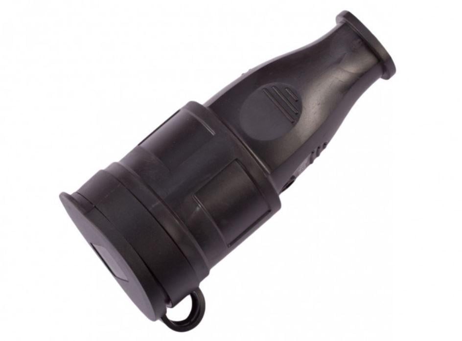 Штепсельное гнездо Luxel каучуковое с заземлением и крышкой (1126)