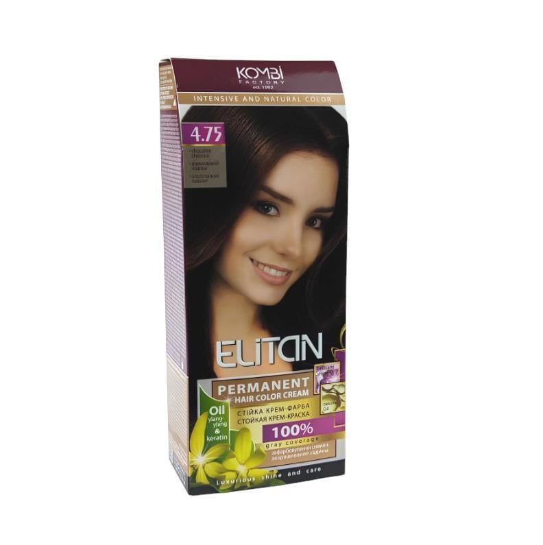 Крем-краска для волос стойкая ELITAN intensive and natural color 4-75 Шоколадный каштан (2185088012)