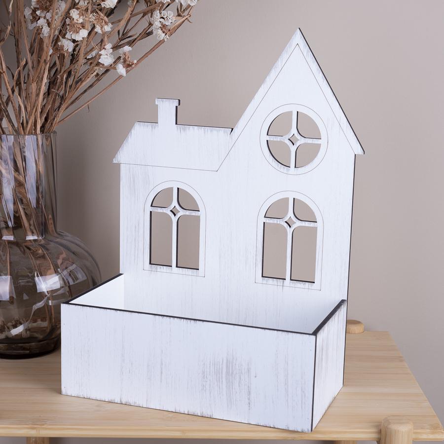 Кашпо самозбірне Будиночок з димоходом МДФ (2369-3)