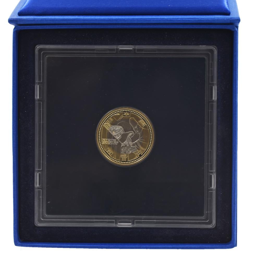 Коллекционная монета Япония 500 иен 2008 биметалл Proof Префектуры Киото в сувенирной упаковке (М21326)