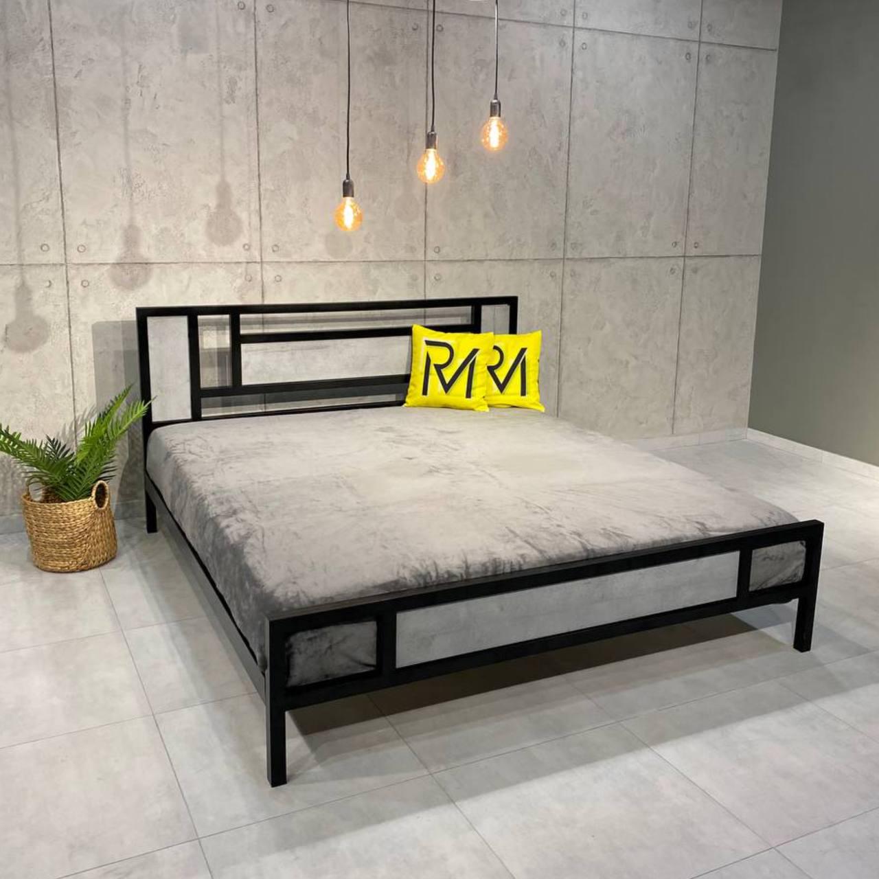 Кровать металлическая двуспальная ADEL с ламелями 160х200 см Антрацитовый/Черный (000083193)