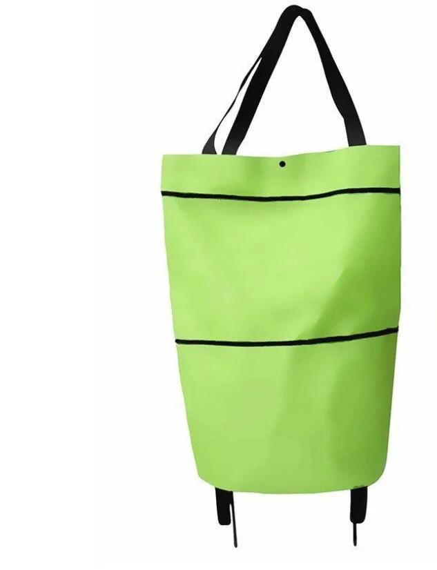 Візок тканинний зручний складний господарський сумка на колесах 5 л Салатовий