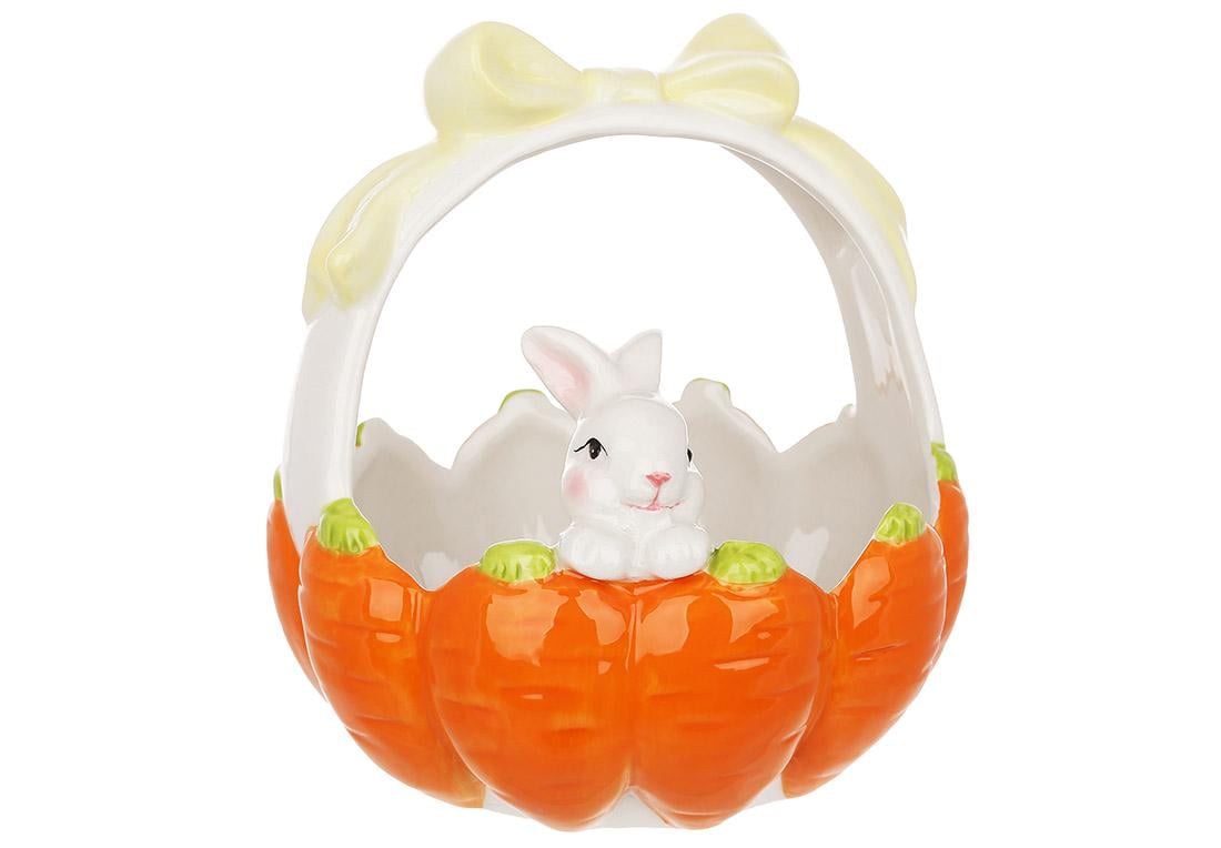 Конфета керамическая Зайка в моркови 14,5x14,5x16,5 см (928-152)