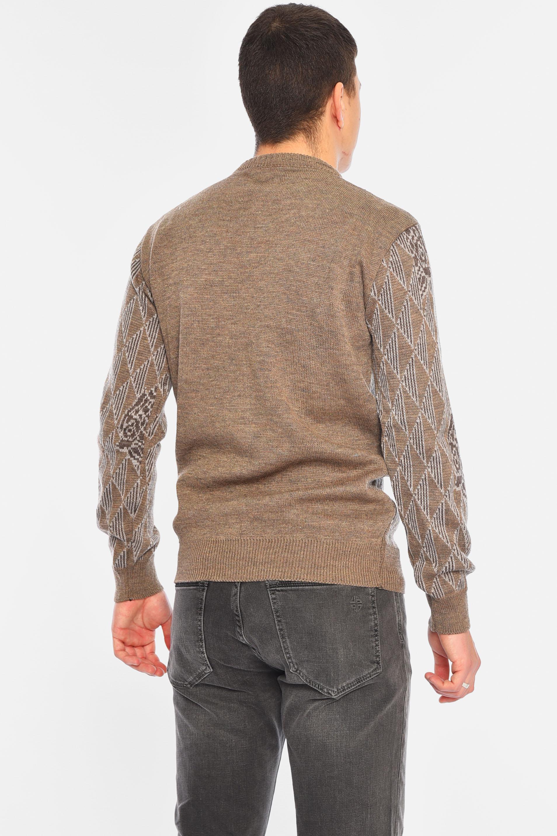 Свитер мужской однотонный XL Бежевый (195386) - фото 3