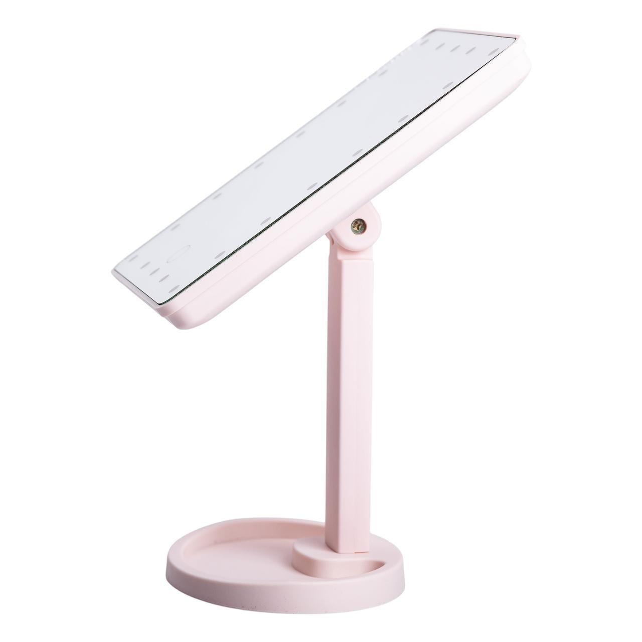 Зеркало настольное с подсветкой HP-10-4AP 22 LED д 21х16 см USB Розовый (A-033794) - фото 2 Зеркало настольное с подсветкой HP-10-4AP 22 LED д 21х16 см USB Розовый (A-033794) - фото 2