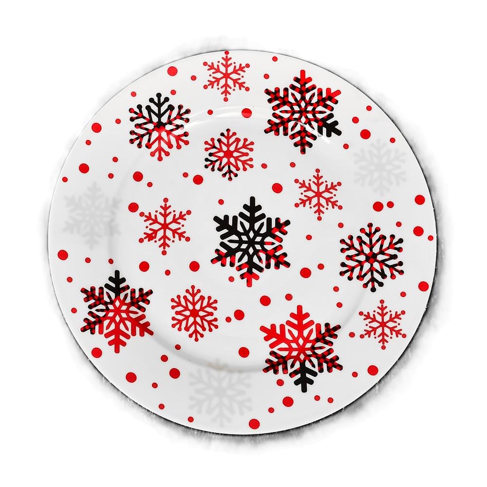 Тарелка Stenson HEN21144 Christmas snowflake 20,5 см 4 шт. (20799710)