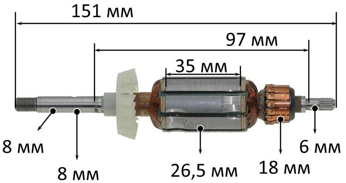 Якорь гравера Dnipro-M SG-20 151х26,5 посадка 8 мм (як1756) - фото 3 Якорь гравера Dnipro-M SG-20 151х26,5 посадка 8 мм (як1756) - фото 3