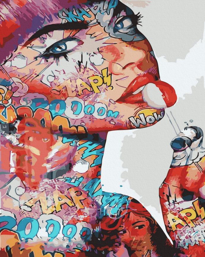 Картина по номерам Brushme Девушка поп-арт 40x50 см (BRM42977) Картина по номерам Brushme Девушка поп-арт 40x50 см (BRM42977)