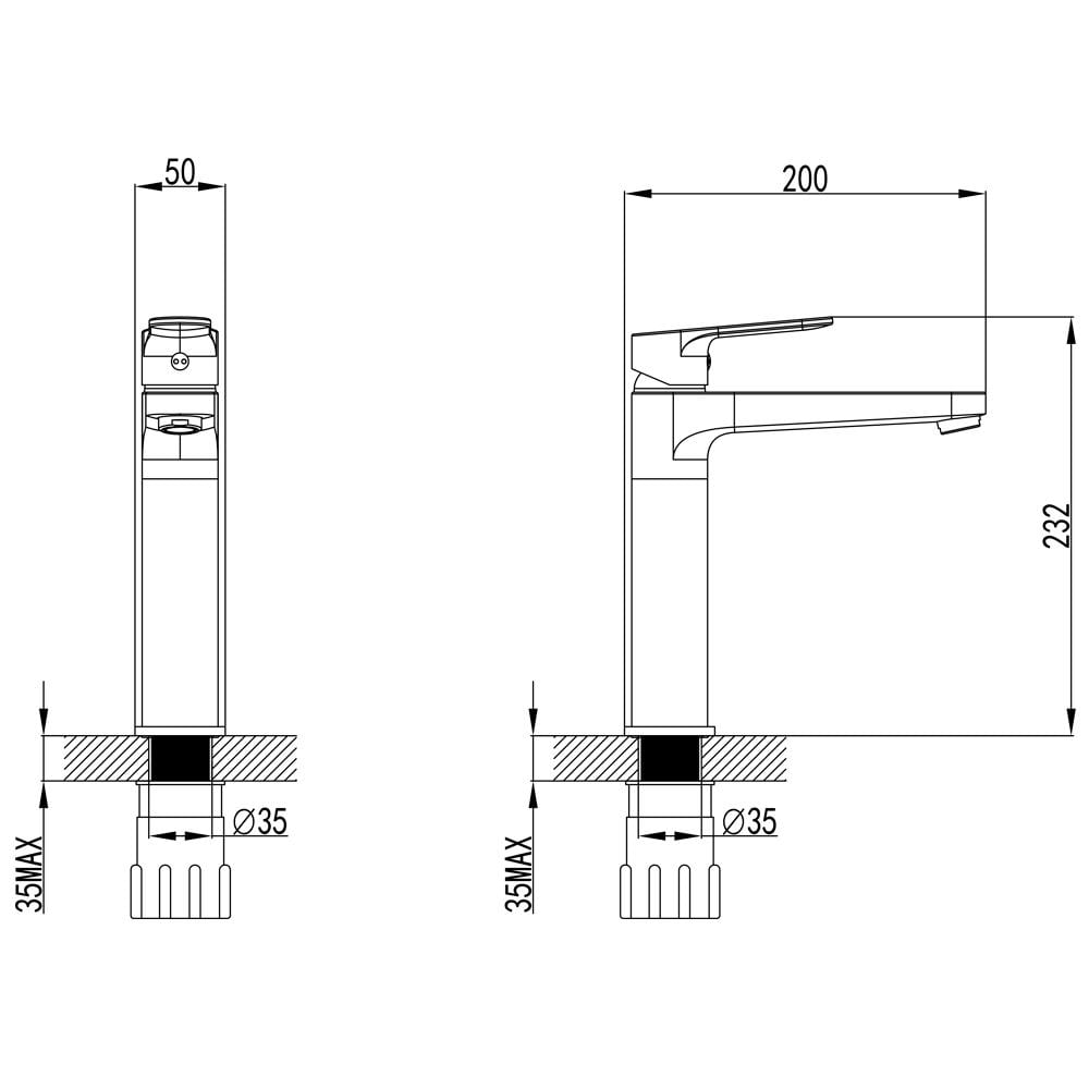 Смеситель для раковины Corso Marmore DB-1A638C (38520) - фото 4