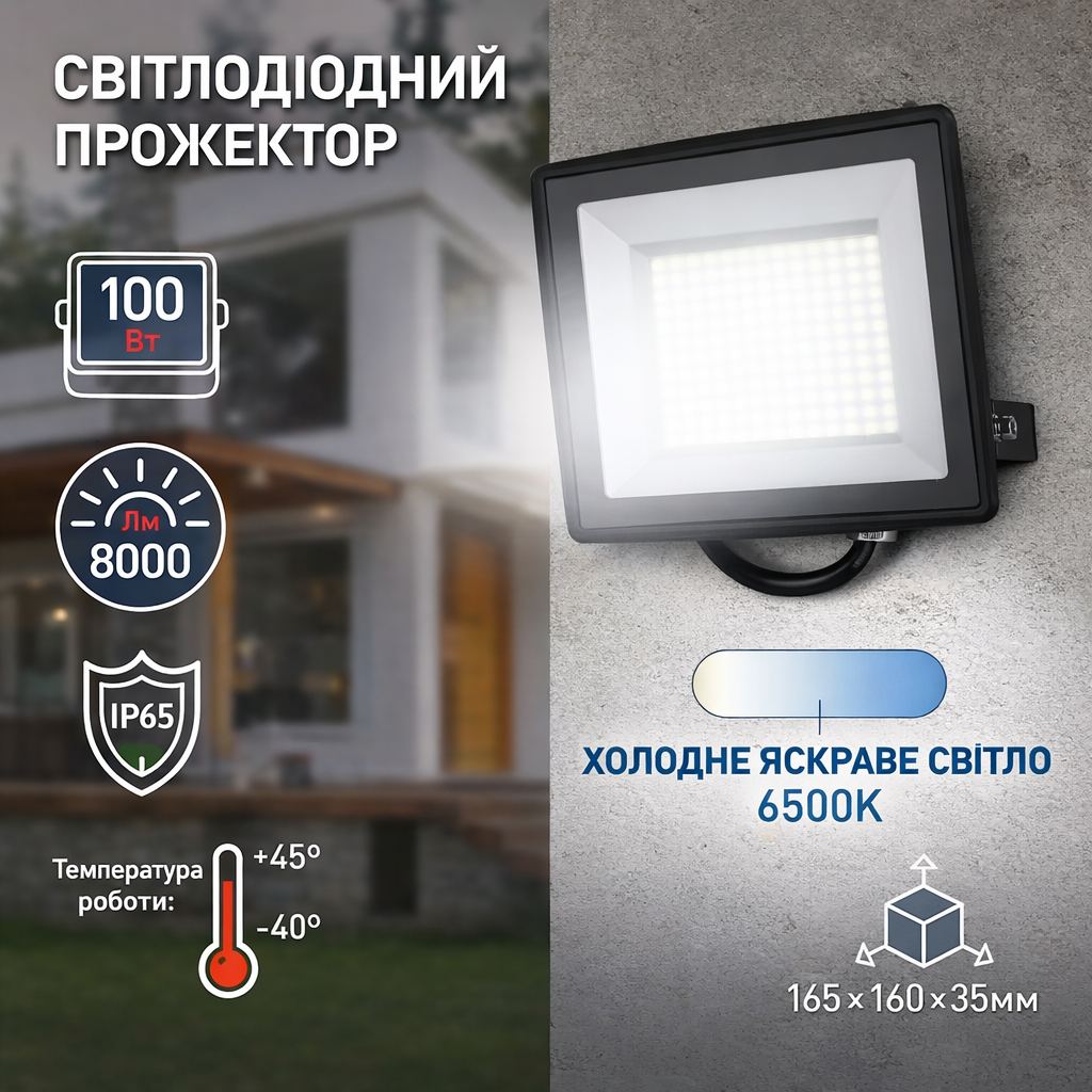 Прожектор уличный LED 100W Series 2 (8606) - фото 2 Прожектор уличный LED 100W Series 2 (8606) - фото 2