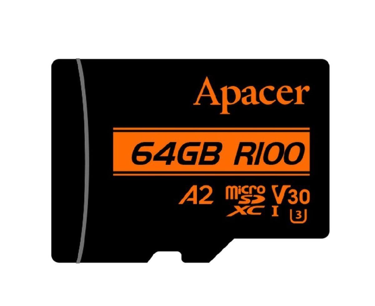 Карта памяти Apacer microSDXC A2 64Gb class 10 V30 R100MB/s W80MB/s +SD-адаптер (580901) Карта памяти Apacer microSDXC A2 64Gb class 10 V30 R100MB/s W80MB/s +SD-адаптер (580901)