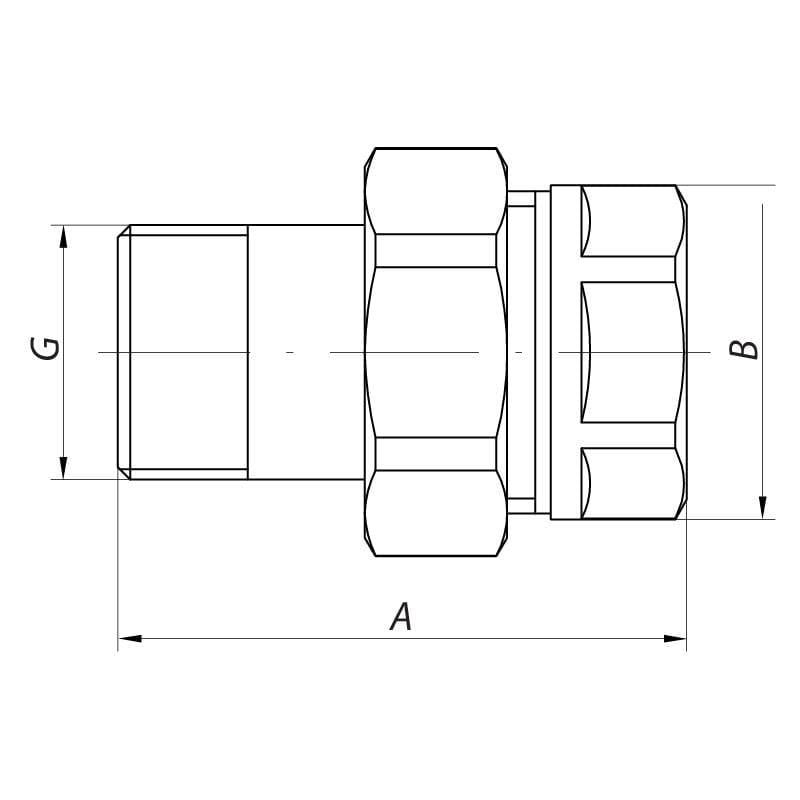 Сгиб американка 1" прямой KOER KR.341 (KR0133) - фото 3