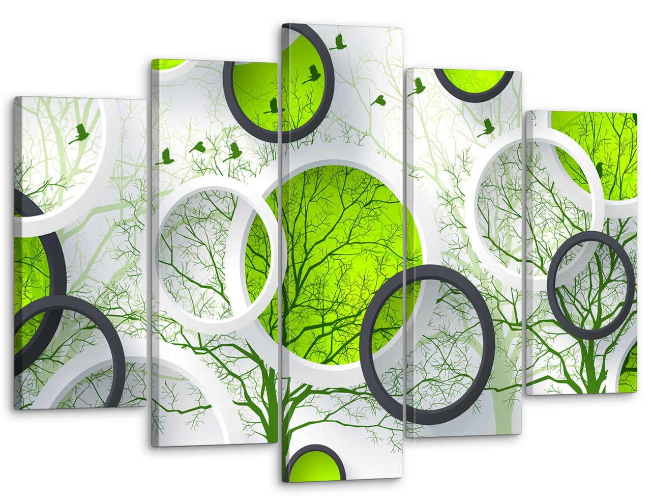 Картина модульная на холсте DK Зеленая абстракция 80x125 см (MK50229)