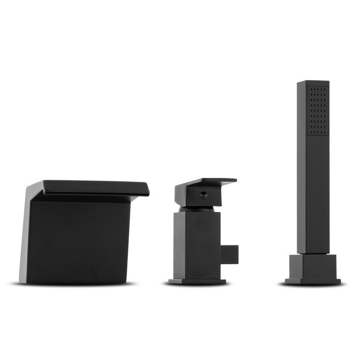 Смеситель на борт ванны Yoka BW.TRIO-BLK reac-20000000179 на три отверстия Черный (163092)