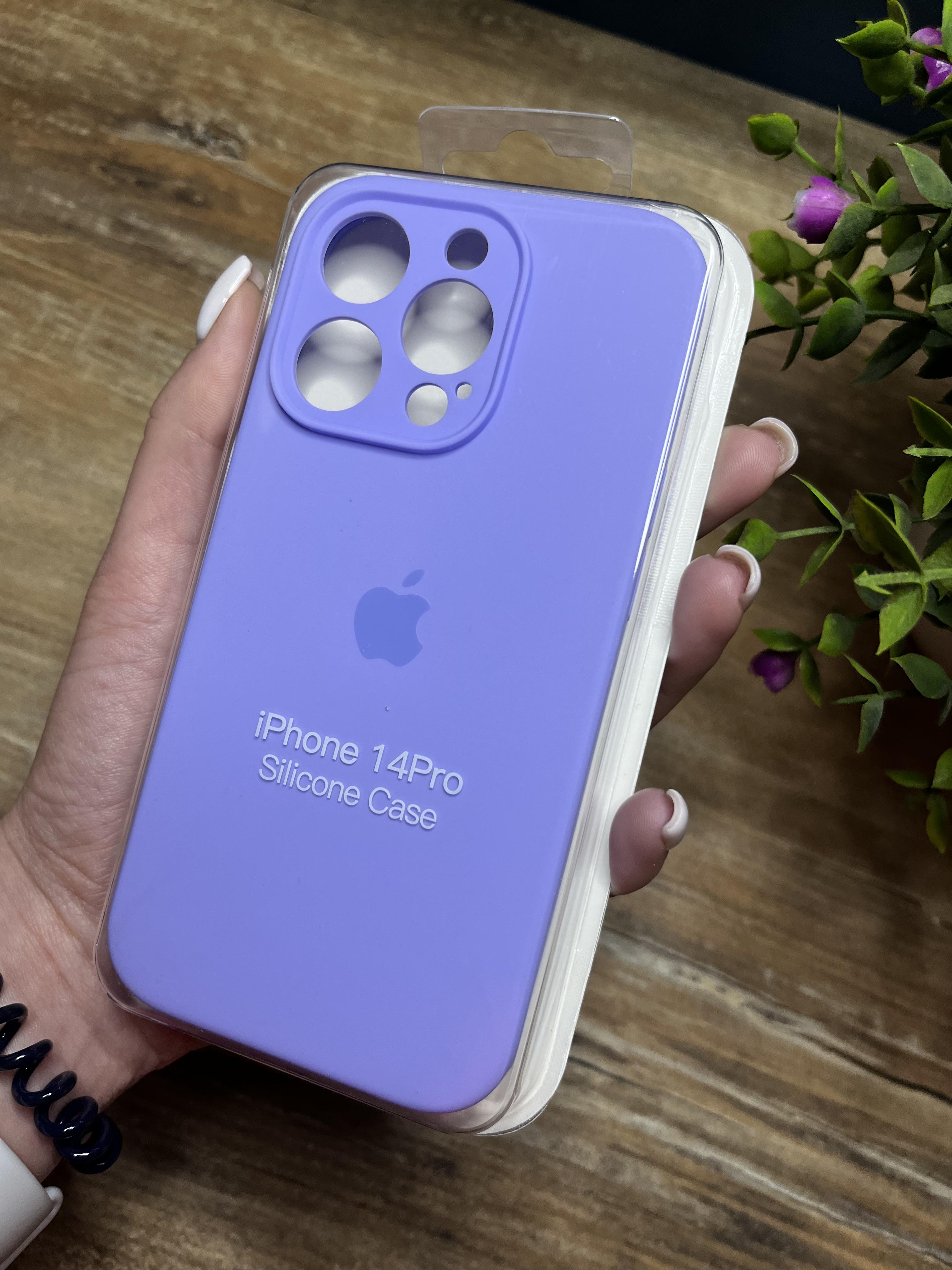 Чехол накладка на iPhone (Айфон) 14 Pro закрытый низ и закрытая камера silicone case full camera Apple - фото 1