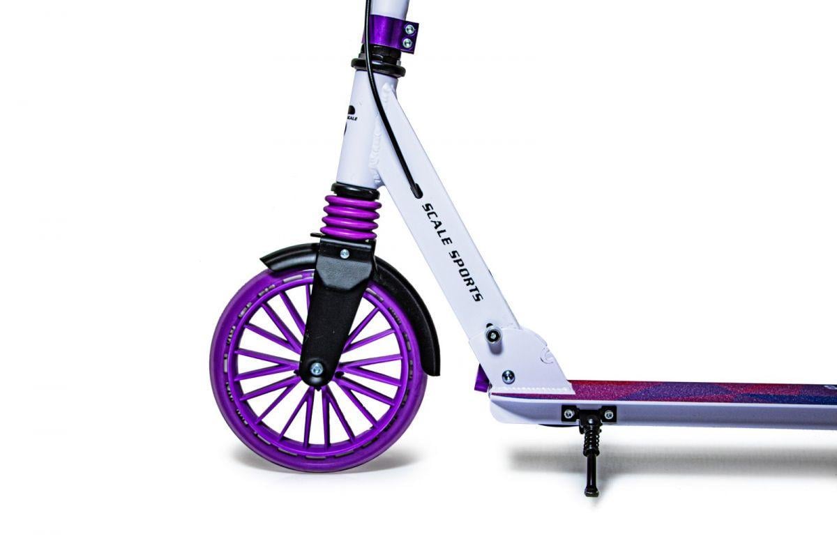 Самокат металлический Scale Sports SS-23 с дисковым тормозом и LED-фонарем Фиолетовый (2489493605) - фото 5 Самокат металлический Scale Sports SS-23 с дисковым тормозом и LED-фонарем Фиолетовый (2489493605) - фото 5