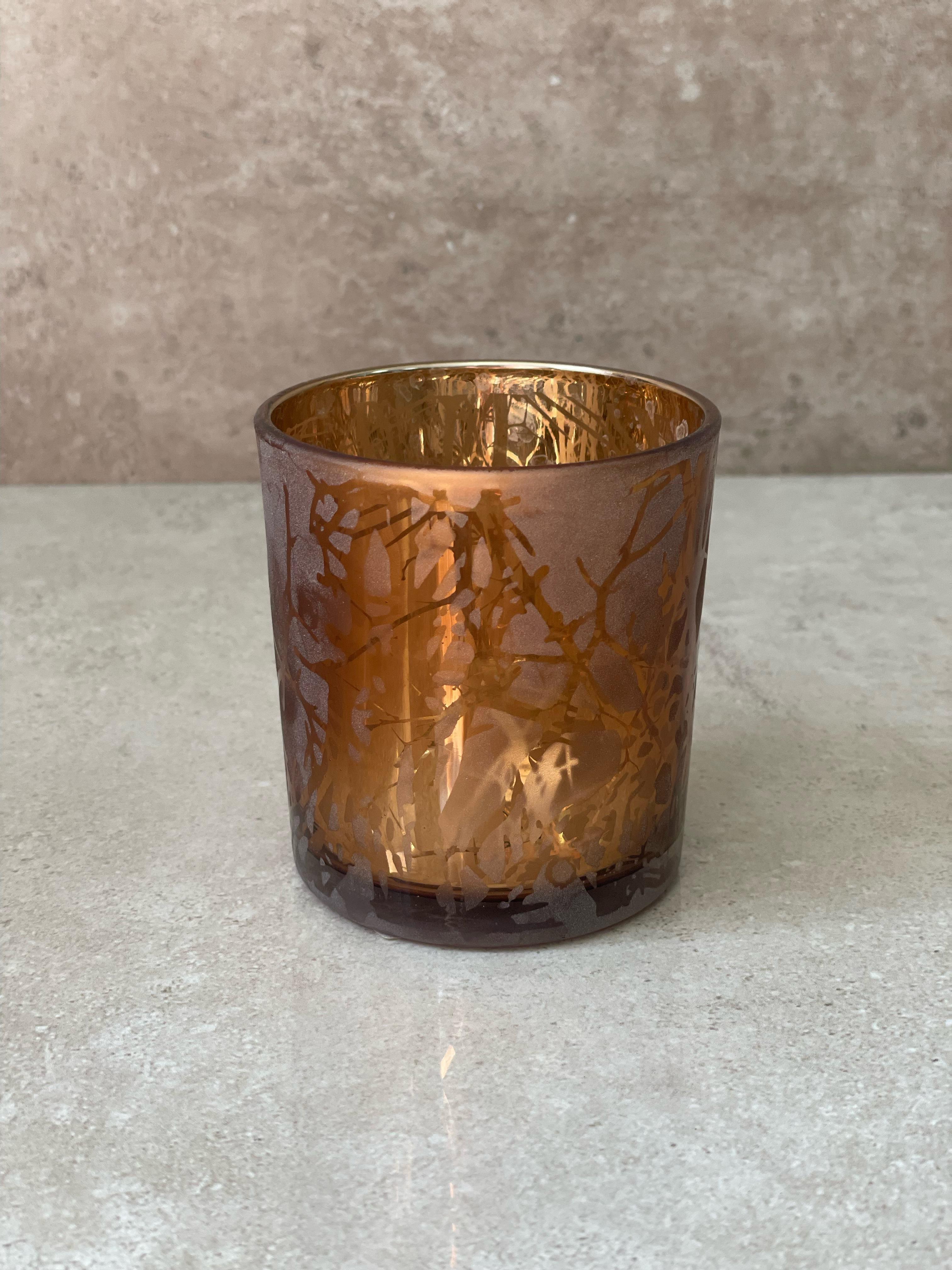 Подсвечник стеклянный J-LINE 8 см Темно-коричневый